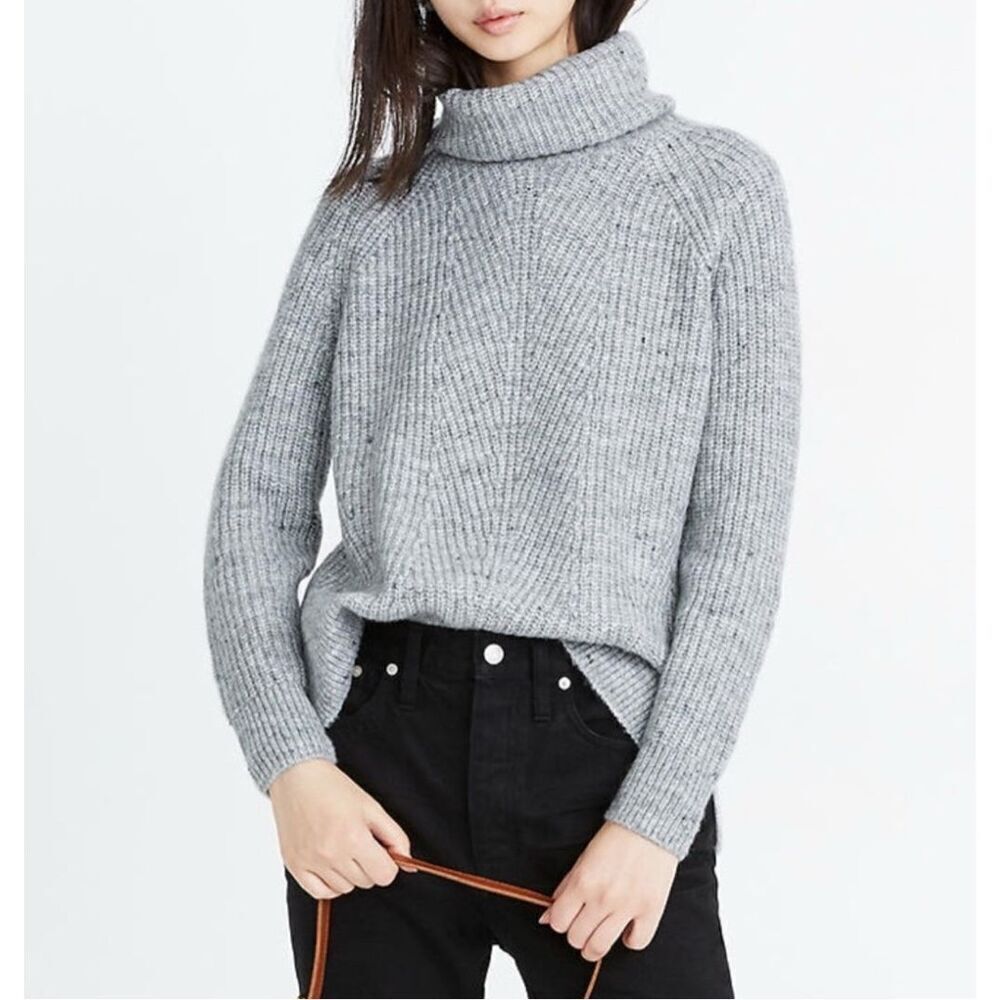 Madewell Donegal Mercer Turtleneck Chunky Knit Sweater wool blend size XS
